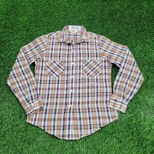 Vintage 80s LEE Plaid Shirt Women Medium 18x25 Shirttail USA